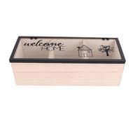 ASHATA Wooden Tea Bag Storage Box Elegant Design for Kitchen Office Organization with 3 Compartments (Home)