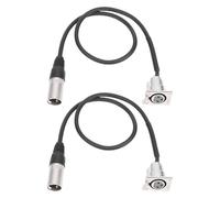 ASHATA XLR Pass Through Cable, 3 Pin XLR Female Panel Mount Adapter, for Microphones Stage Lights Mixers Amplifiers Studio Monitors Speakers (Silver)