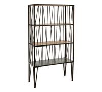 ashbling 3 tiers wooden shelving unit in natural and black