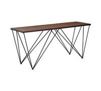 ashbling wooden console table with black metal frame in natural