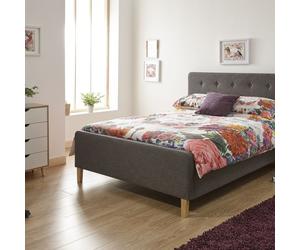 Ashbourne Double Ottoman Bed Fabric Grey 5 x 7ft