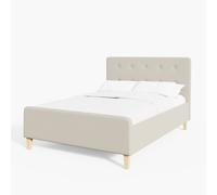 Ashbourne Double Ottoman Bed Wood & Fabric Natural 5 x 7ft