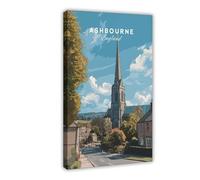 Ashbourne English Country Canvas Poster Bedroom Decor Landscape Office Room Decor Gift 08x12inch(20x30cm)
