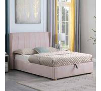 ashburton velvet ottoman storage double bed in pink