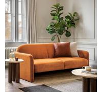 Ashbury Soft Brushed Mid-Century Floating 3 Seater Sofa Pumpkin