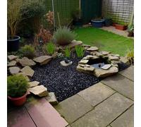 Ashby Harrington Midnight Black Tumbled Glass Chippings 10-20mm - Decorative Garden Aggregate - Pack Of 5 Bags