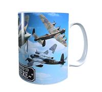 Ashby's Multicolour WWII Iconic War Planes Spitfire Lancaster Personalised Mug Gift - Ceramic - 11 Fluid Ounces - Classic Style - Medium Size - Microwave Safe - Perfect For Home - Coffee Mug