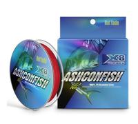 Ashconfish Braided Fishing Line- 8 Strands Rear Color Fastness Braided Lines non Fading -Abrasion Resistant - Zero Stretch-Smaller Diameter, 100M/109Yards 8LB Red