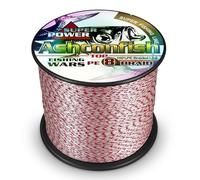 Ashconfish Braided Fishing Line- 8 Strands Rear Color Fastness Braided Lines non Fading -Abrasion Resistant - Zero Stretch-Smaller Diameter, 300M/328Yards 20LB Red and White