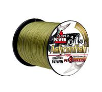 Ashconfish Braided Fishing Line- 8 Strands Super Strong PE Fishing Wire Heavy Tensile for Saltwater & Freshwater Fishing -Abrasion Resistant - Zero Stretch- 300M/328Yards 50LB Army Green