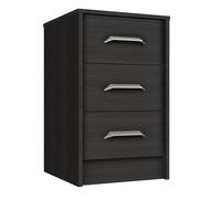 Ashdown 3 Drawer Bedside Table - Dark Grey