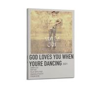 ASHDRUWQHR God Loves You When You're Dancing Poster Canvas Cover Wall Art Print Aesthetic Poster Modern Art Painting for Living Room 16x24inch(40x60cm) Frame-style