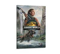 ASHDRUWQHR Jurassic World Die Wiedergeburt Poster Canvas Cover Wall Art Print Aesthetic Poster Modern Art Painting for Living Room 16x24inch(40x60cm) Frame-style