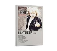 ASHDRUWQHR Light Me Up By The Pretty Reckless Poster Canvas Cover Wall Art Print Aesthetic Poster Modern Art Painting for Living Room 20x30inch(50x75cm) Frame-style