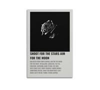 ASHDRUWQHR Shoot for The Stars Aim for The Moon Poster Canvas Cover Wall Art Print Aesthetic Poster Modern Art Painting for Living Room 08x12inch(20x30cm) Unframe-style