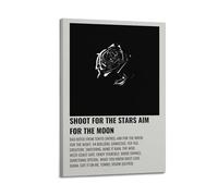 ASHDRUWQHR Shoot for The Stars Aim for The Moon Poster Canvas Cover Wall Art Print Aesthetic Poster Modern Art Painting for Living Room 08x12inch(20x30cm) Frame-style