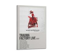 ASHDRUWQHR Trauma Factory Live By Nothing,Nowhere. Poster Canvas Cover Wall Art Print Aesthetic Poster Modern Art Painting for Living Room 08x12inch(20x30cm) Frame-style