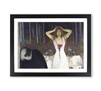 Ashes By Edvard Munch Classic Painting Framed Print | A2 Black Framed Wall Art | Ready to Hang | Classic Historical Picture | Living Room Bedroom Lounge Office