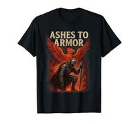 Ashes to Armor Phoenix Knight Rebirth Through Fire Medieval T-Shirt