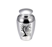 Ashes Urn Pet Family Ashes Cremation Jar Pet Ashes Box Life Tree Ashes Jar Pet Supplies(Sliver)