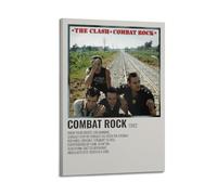 ASHEUQWE The Clash Combat Rock Posters Aesthetic Wall Art Canvas Vintage Poster Decorative Painting Living Room Bed Room Decor12x18inch(30x45cm) Frame-style