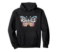 Asheville Butterfly - North Carolina Mountain City Word Art Pullover Hoodie