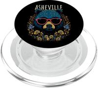 Asheville NC Fun Bear Wearing Glasses with Flowers Design PopSockets PopGrip for MagSafe