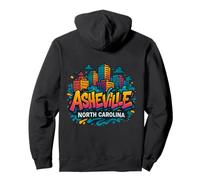 Asheville, North Carolina Skyline Souvenir - Graffiti Pullover Hoodie