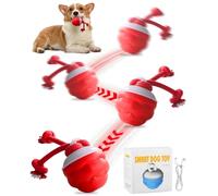 Asheyya 1 Pcs Interactive Dog Ball, Smart Moving Rechargeable Squeaky Sound Dog Toy, Active Rolling Ball with Tail for Dogs Boredom