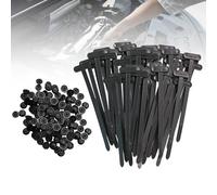Asheyya 120 Pcs Nylon Universal Cable Tie Buckle, Zipper Clips Cable Ties with Pin & Button Design, Suitable for Quick Fastening, Automotive Repair and Daily Use