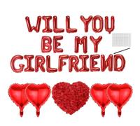 Asheyya 16inch Will You Be My Girlfriend Balloon Decorations Red Letter for Valentine's Day