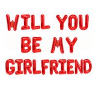 Asheyya 16inch Will You Be My Girlfriend Balloons for Valentine Day Supplies