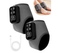 Asheyya 2 Pcs 3 in 1 Foot Massager, Cordless Heated Ankle Brace with 5 Speed and 5 Temperature for Circulation, Heel, Sole, Arch
