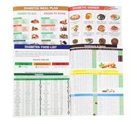 Asheyya 2 Pcs Glycemic Index Food List Chart UK for Diabetic Type Diet List Planner