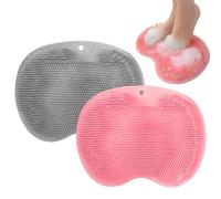 Asheyya 2 Pcs Silicone Foot Scrubber for Shower, Shower Foot Scrubber Mat with Non Slip Suction Cups for Feet and Back