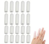 Asheyya 20 Pcs Silicone Finger Protectors, Thumb Waterproof Finger Cots Protector for Finger Cracking, Wound (2 Size, White)