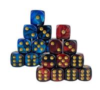 Asheyya 20 Pieces D6 Dice, 16mm Two Color Pattern Dice Set for Playing Board Games Math Learning