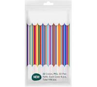 Asheyya 22 Colors 3D Doodler Pen Refills, 2.5mm PCL Filament for 3doodler Start(110 Pcs)