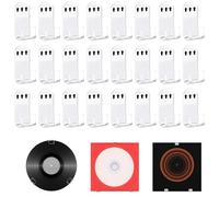 Asheyya 24 PCS Clear Vinyl Record Display, Self-adhesive Vinyl Record Wall Mount for Home and Office