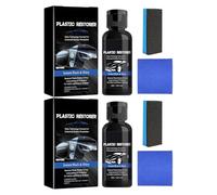 Asheyya 2PCS Car Plastic Restorer Black, Plastic Parts Refurbish Agent, Back to Black Car Interior Plastic Scratch Repair Prevents Drying Aging for Cars