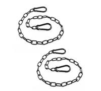 Asheyya 2PCS Stainless Steel Chain, 20 Inch Gate Chain Lock with Both-Ended. Security Door Chain Link for Outdoor Fences, Pet Cages, Cow Corral Supplies(Black)