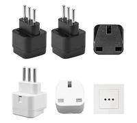 Asheyya 3PCS UK to Italy Plug Adapter, Travel Plug Adapter UK to Italy, Suitable for Italy, EU, Chile, Ethiopia, San Marino, Uruguay and More (2 Black and 1 White)