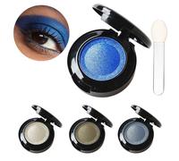 Asheyya 4 Pcs Blue Eyeshadow Single Palette, Waterproof with Mirror and Brush