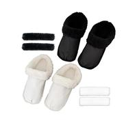 Asheyya 4 Pcs Lined for Fluffy Crocs, 240mm Liners with Shoelace Cover for Croc Socks
