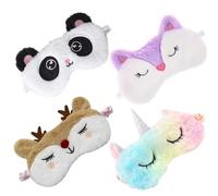 Asheyya 4PCS Kids Eye Masks for Sleeping, Soft Cute Animal Image Kids Sleep Mask for Girls Adult Children