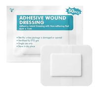 Asheyya 50 Pack 6 x 7cm Large Plasters for Wounds, Self-Adhesive Sterile Non-Woven Big Plasters for Surgical Dressing