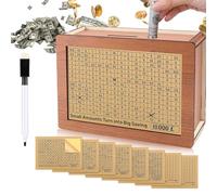 Asheyya Wooden Money Box, Savings Challenge Box 500&1000&2000&3000&5000&10000&DIY