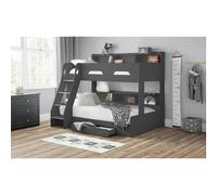 Ashfield Anthracite Triple Sleeper Book Case Bunk Bed 3ft (90cm) - Best Seller - Grey - 1970 - Wooden