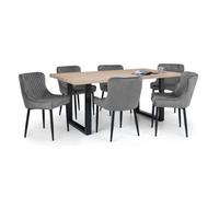 Ashfield Berwick Dining Table & 6 Luxe Grey Chairs