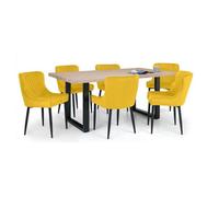 Ashfield Berwick Dining Table & 6 Luxe Mustard Chairs